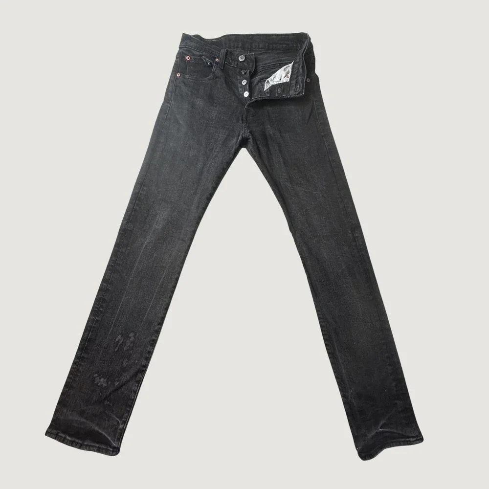 Levi's 501 Jeans Mens 28x34 Black Original Fit Button Fly Stretch Denim Pants